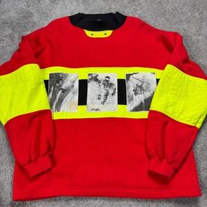 Vintage Generation One Medium Red Sweatshirt Graphic Skier Reflector